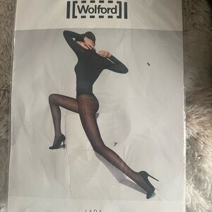 Wolford  Lara Black Striped Tights